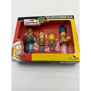 KURT ADLER THE SIMPSONS HOLIDAY PORCELAIN ORNAMENT SET HOMER MARGE BART LISA New